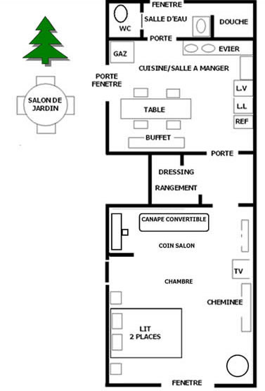 Plan du gîte Le Patio dans le Var en Provence